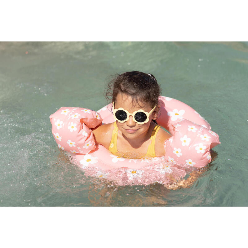 Schwimmring Kinder aufblasbar 51 cm - rosa Blumen 