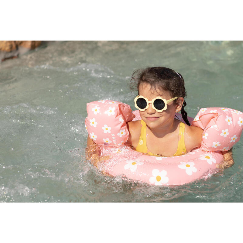 Aripioare înot Imprimeu Roz Flori Copii 11-30 kg 