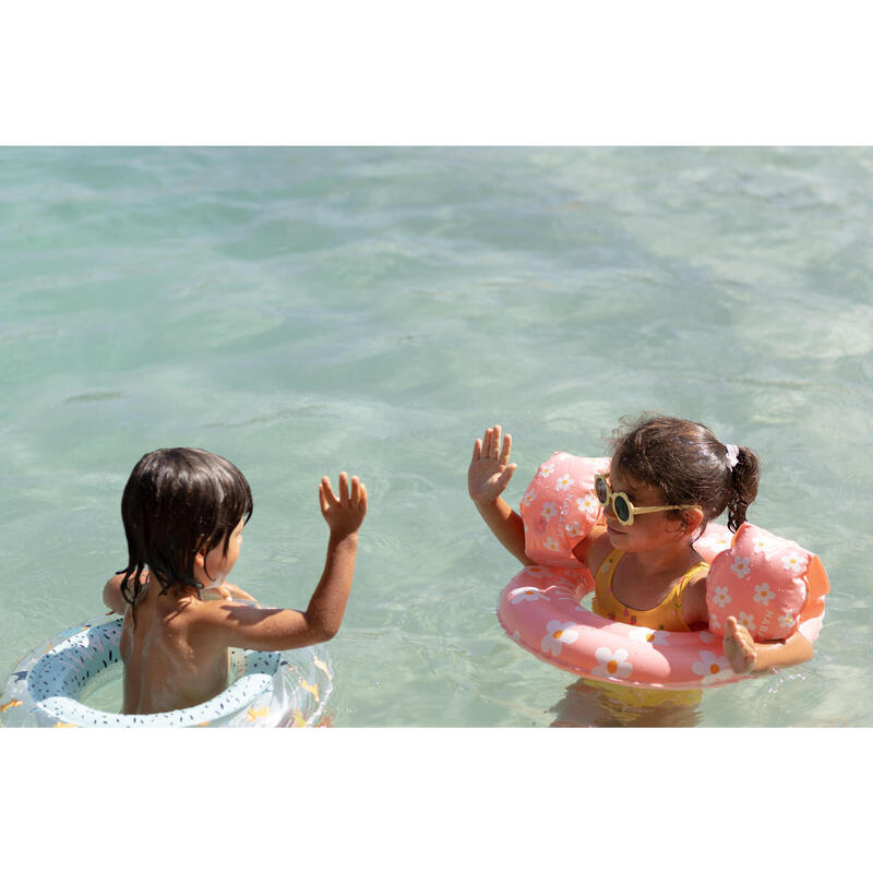 Schwimmring Kinder aufblasbar 51 cm - rosa Blumen 