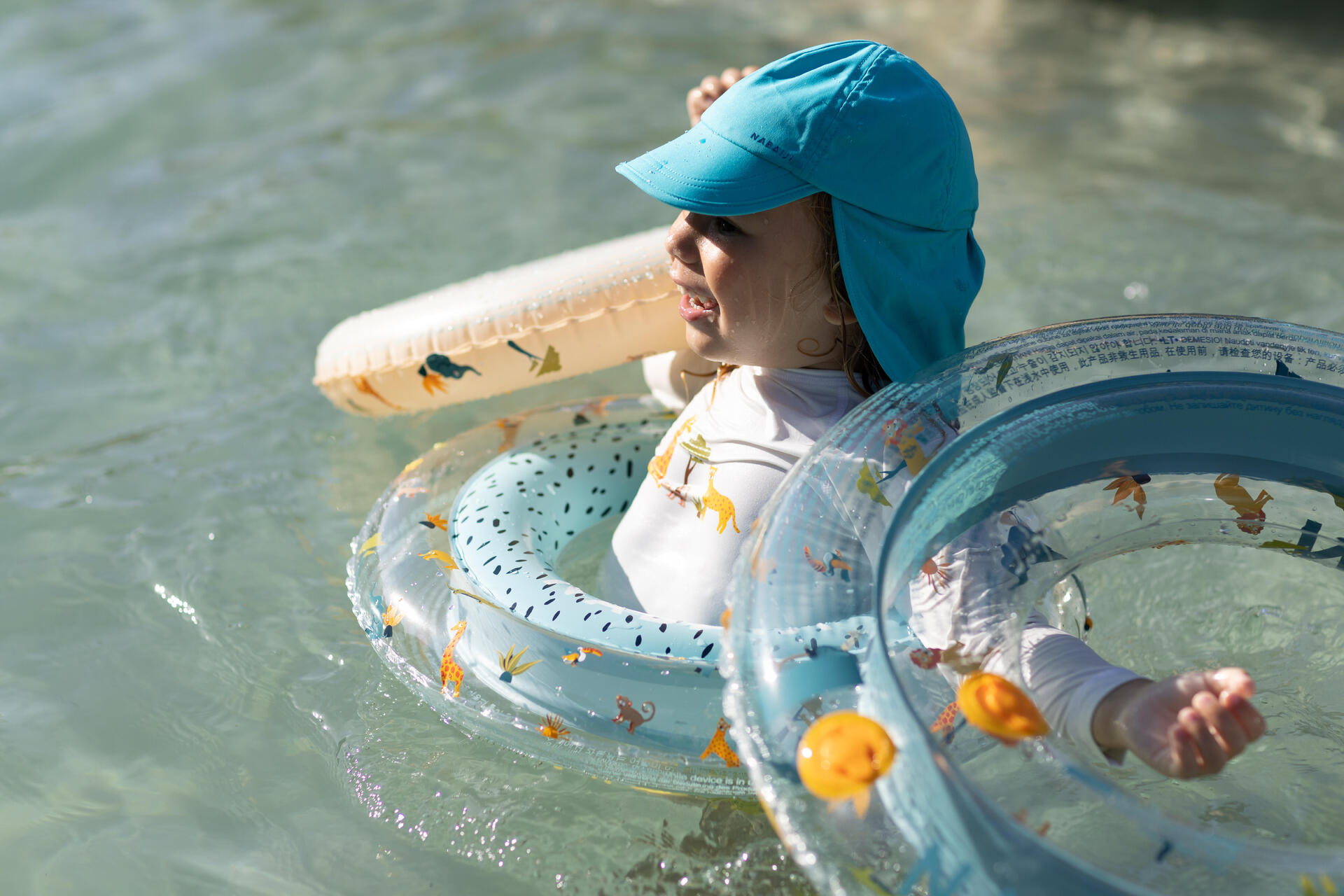 Kids' Inflatable Swim Ring 3-6 Years 51 cm SAVANNAH Print