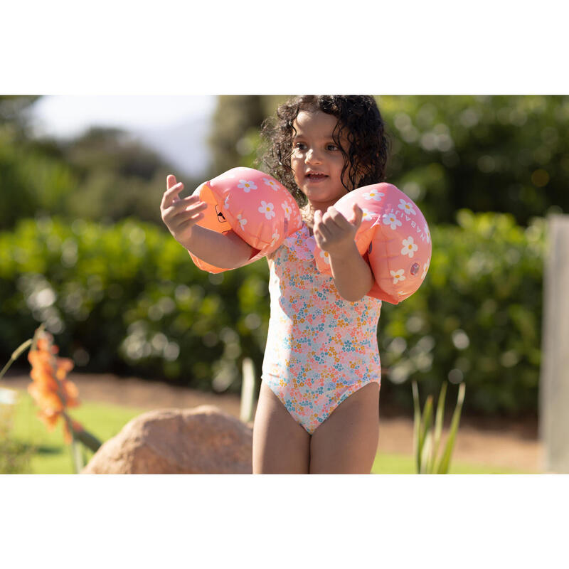 Aripioare înot Imprimeu Roz Flori Copii 11-30 kg 