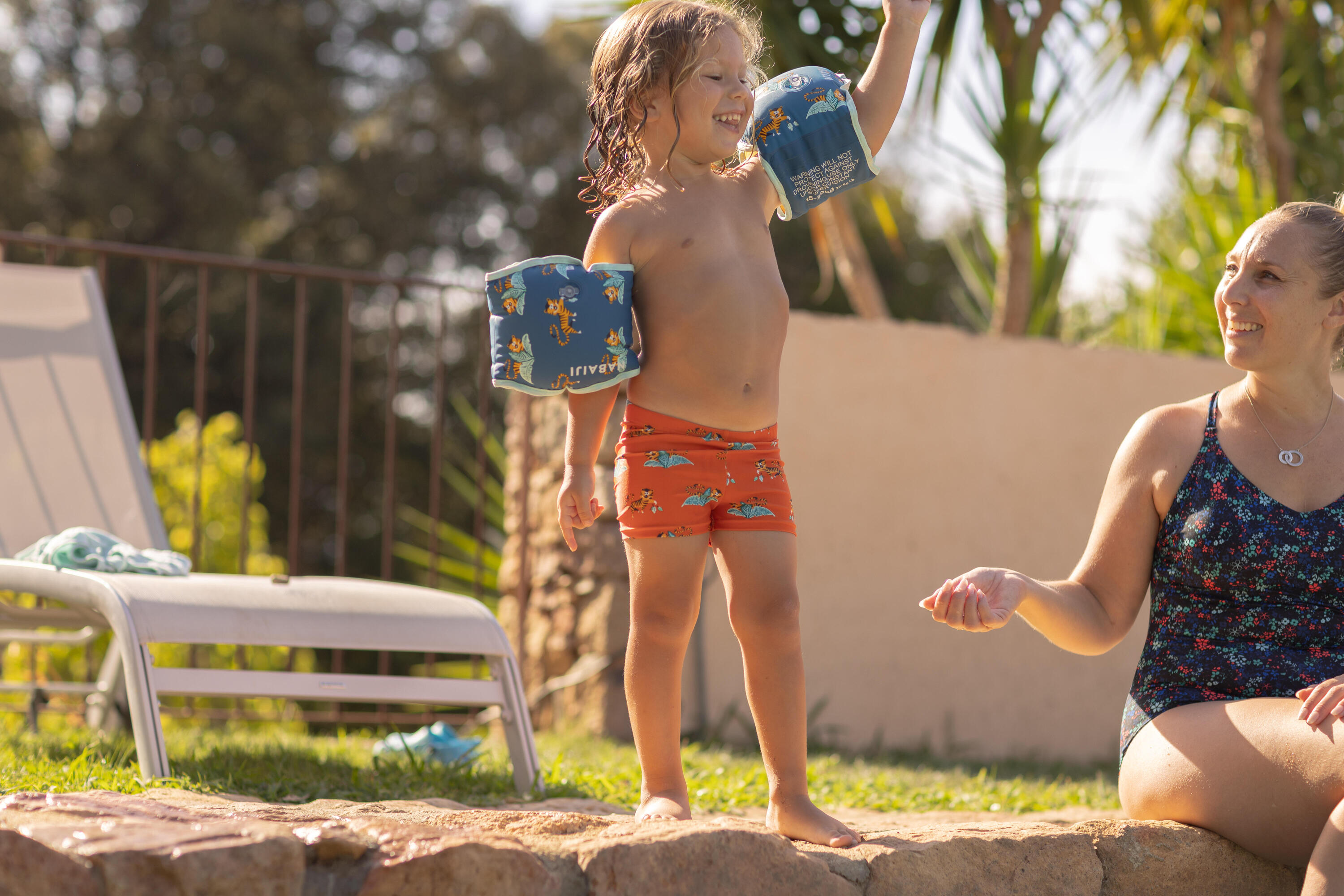 Baby / Kids’ Swimming Boxers - Tiger Print Dark Orange 8/14