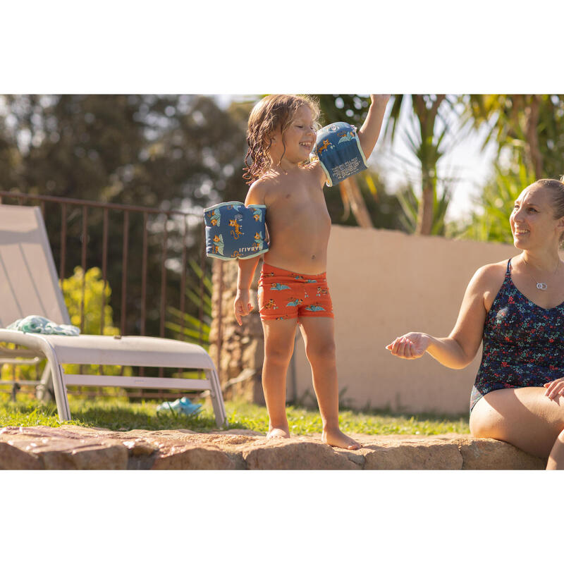 Bañador bebé Niño bóxer naranja tigres