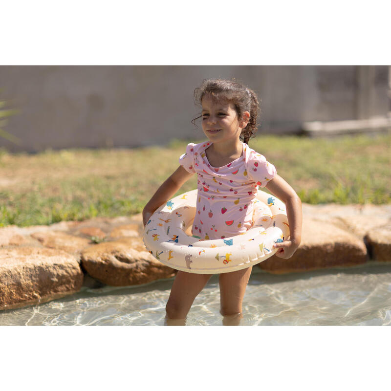 Çocuk Şişme Yüzme Simidi - 51cm - 3/6 Yaş - Bej/Savan Baskılı