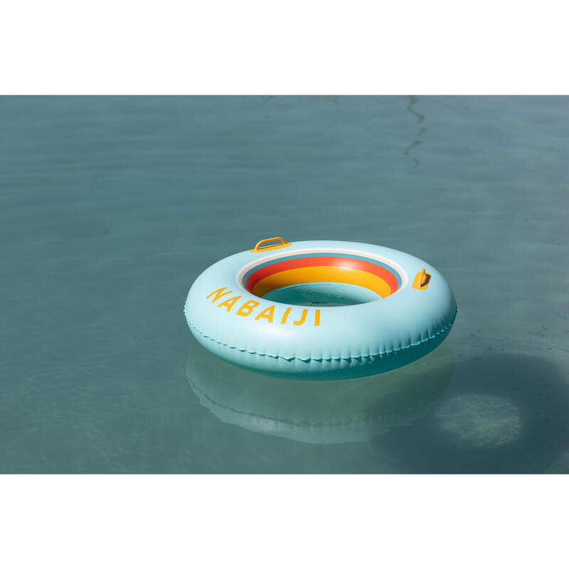 Large 92 cm inflatable printed pool ring with comfort grips