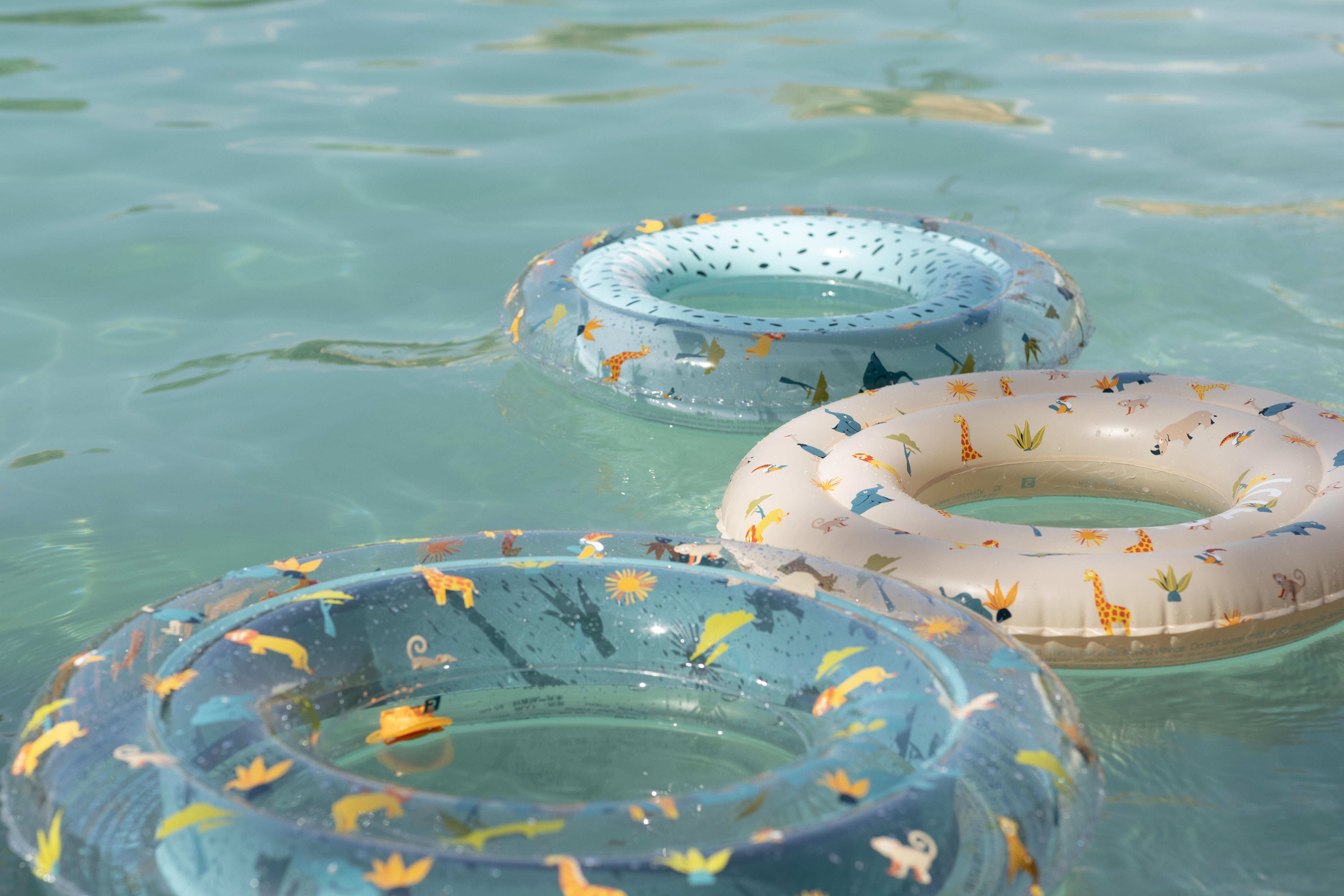 Kids’ Inflatable Swim Ring 51 cm, Savanna Print Age 3–6 - DECATHLON