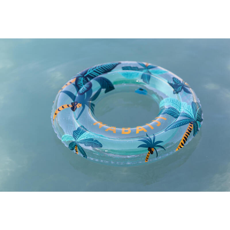 Schwimmring Kinder aufblasbar 65 cm - transparent Palmen 