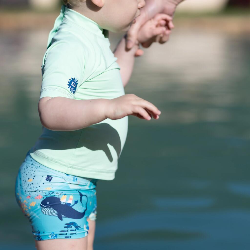 UV-Shirt kurzarm Baby - hellblau 