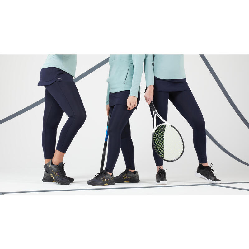 Tennislegging met rokje voor dames dry HIP BALL donkerblauw