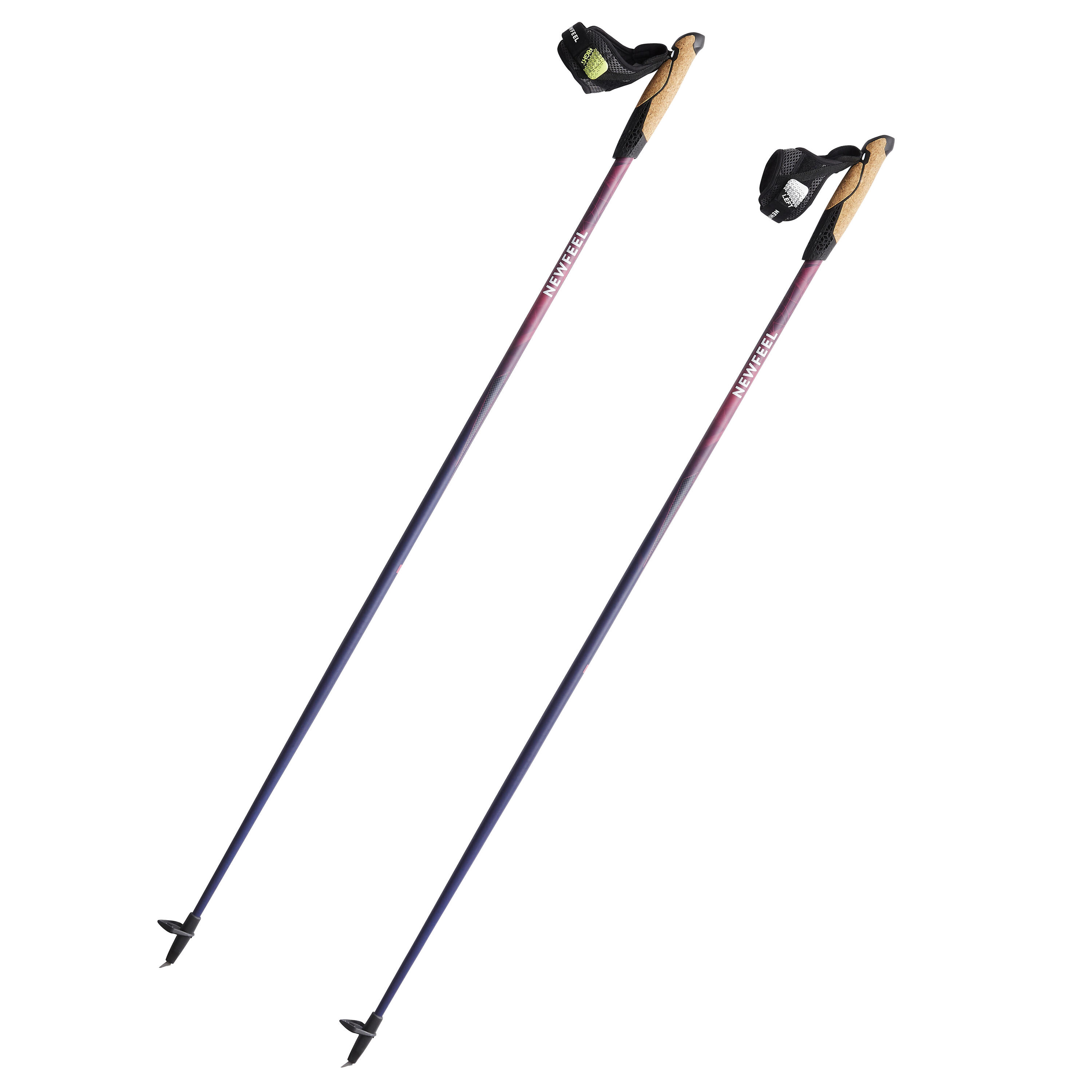 NEWFEEL NW P700 STEEL CARBON NORDIC WALKING POLES - PINK