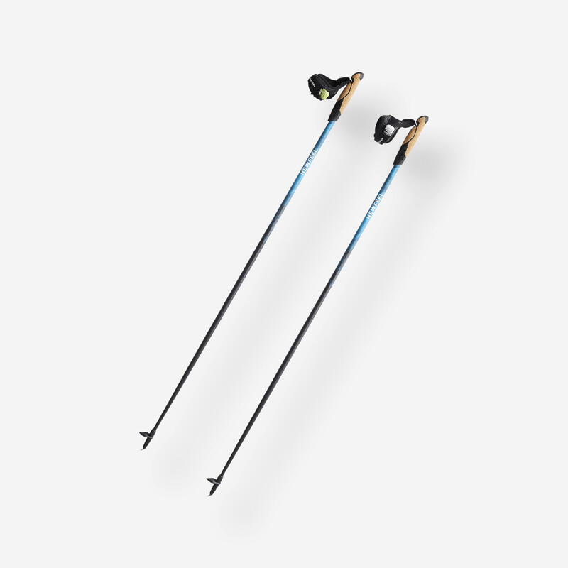 Bastoncini nordic walking NW P 700 acciaio carbonio azzurri