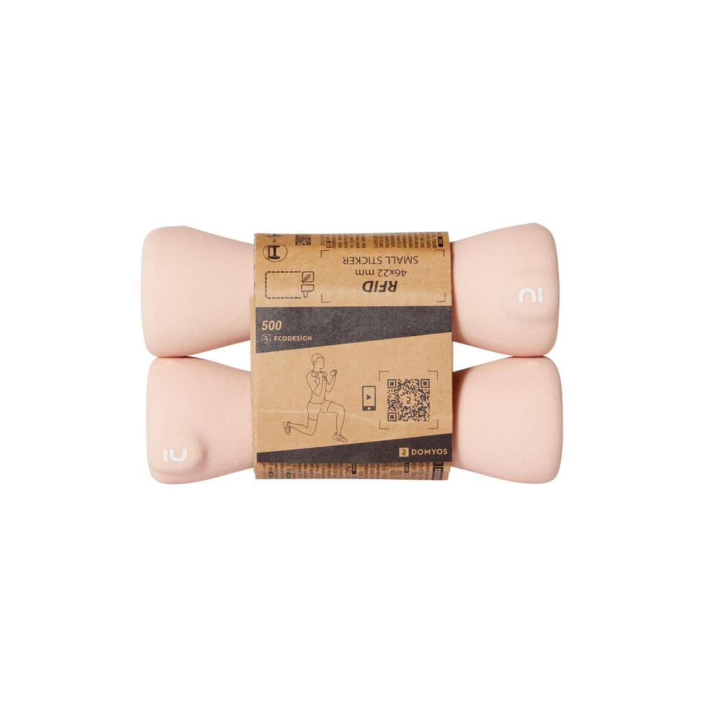 Fitness Dumbbells Easy Set of 2 x 1 kg - Beige