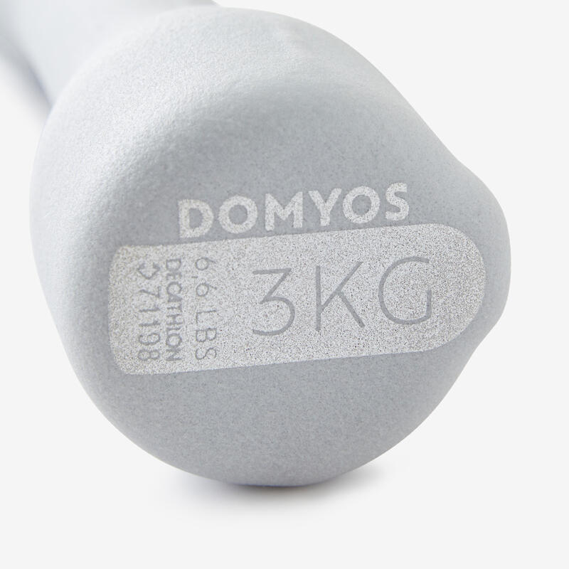 Par de mancuernas de 3kg Domyos gris - Decathlon