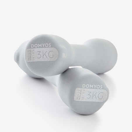 Fitness Dumbbells Easy Set of 2 x 3 kg - Grey