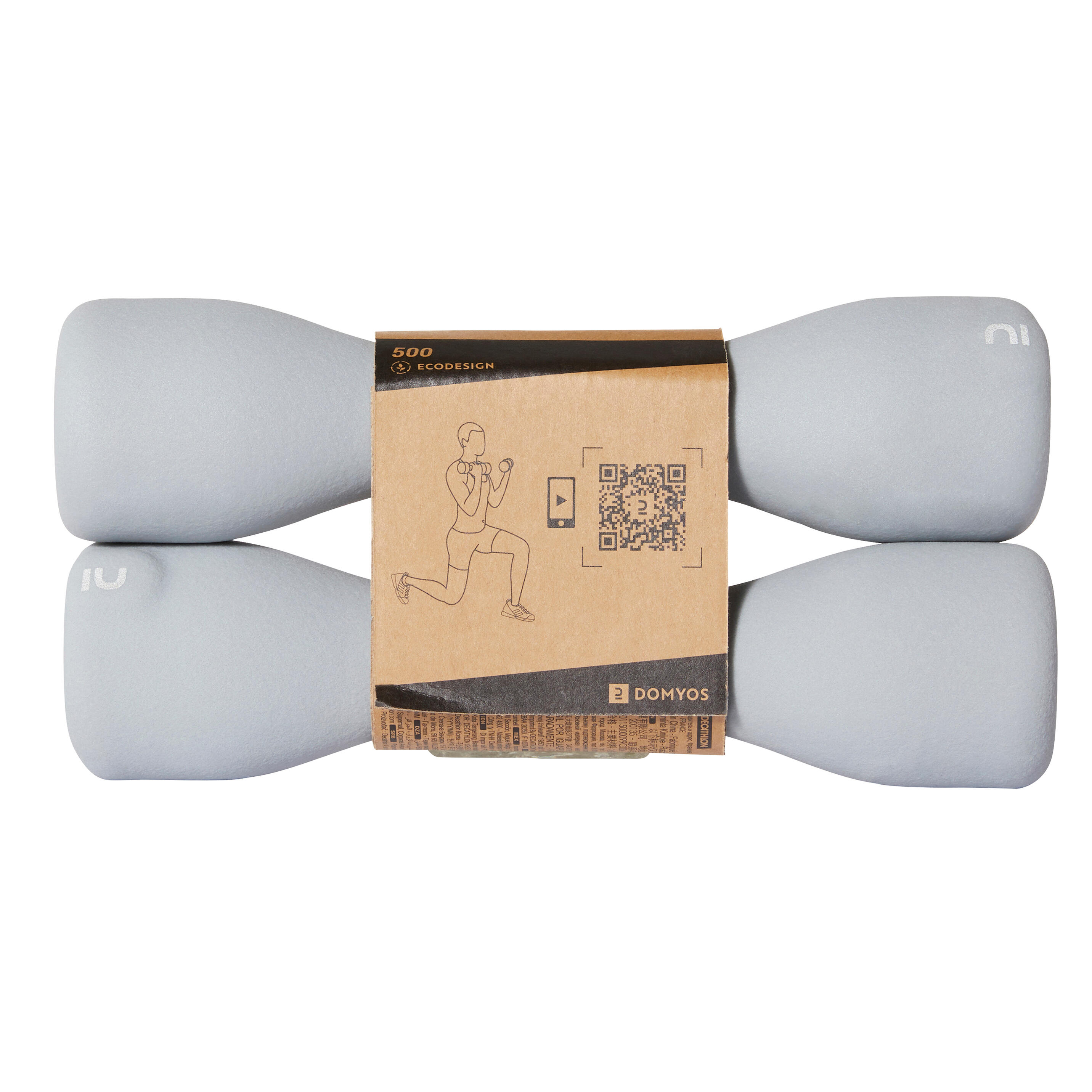 Fitness Dumbbells Easy Set of 2 x 3 kg - Grey 6/12