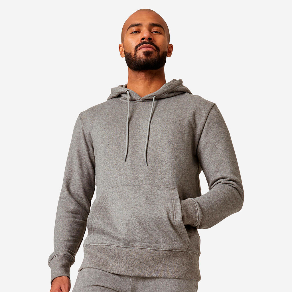 Sweat à capuche Fitness Homme - 500 Essentials Noisette