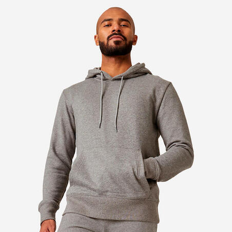 Sweat à capuche Fitness homme - 500 Essentials gris - Decathlon