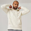 Sudadera fitness capucha cuello redondo Hombre Domyos 500 blanco