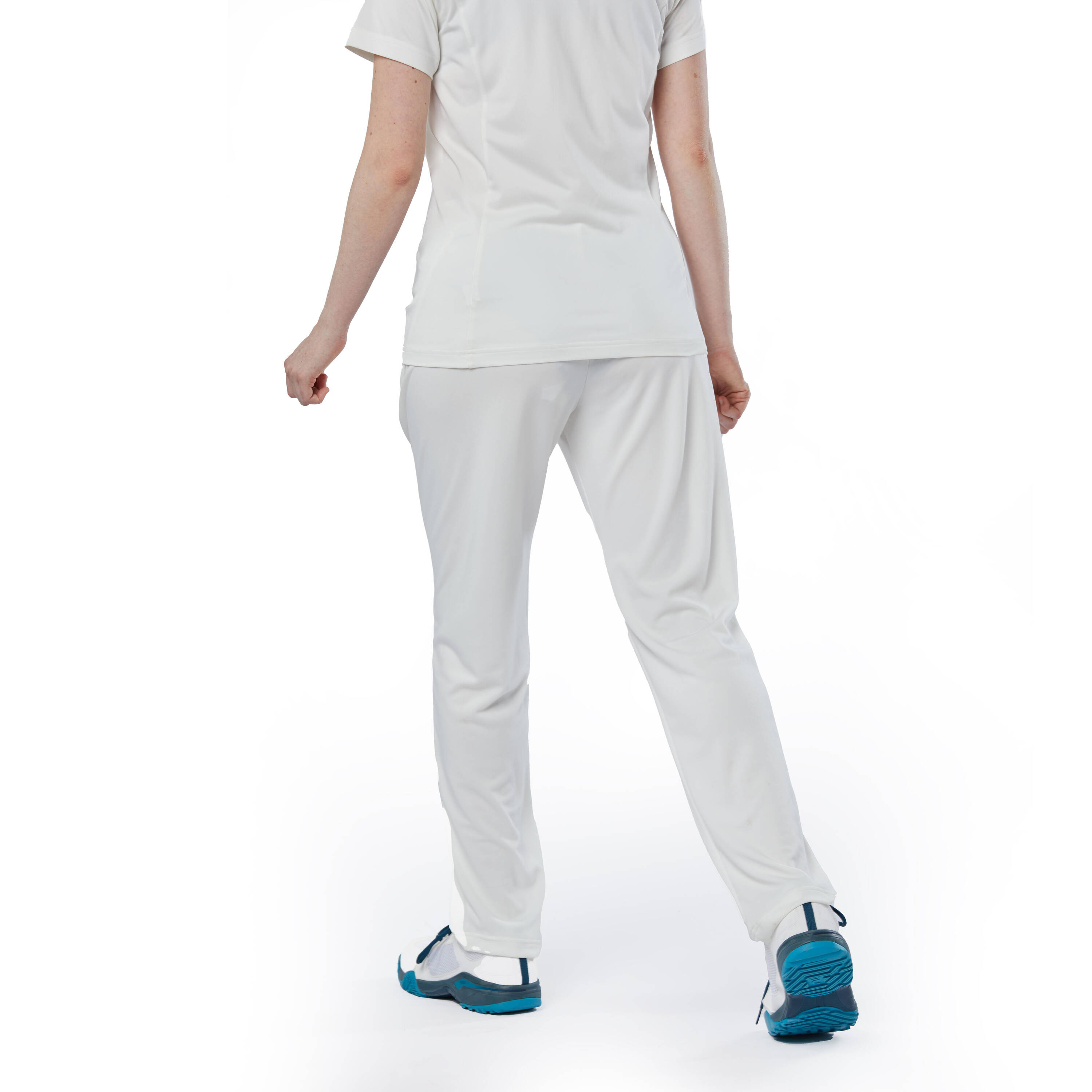 Women Cricket Trackpants Flexible & Lightweight WTS100 - White -  3