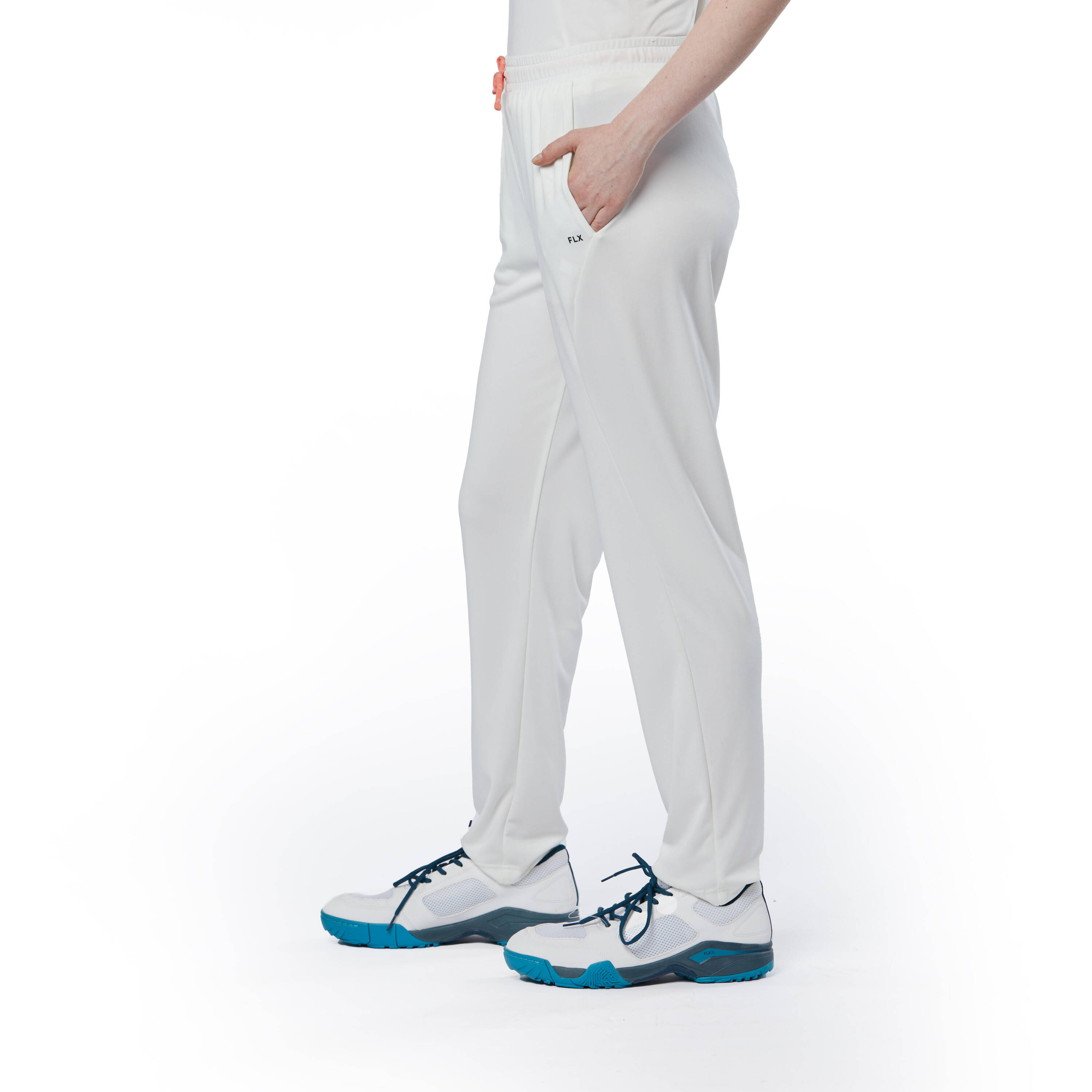 Women Cricket Trackpants Flexible & Lightweight WTS100 - White -  2