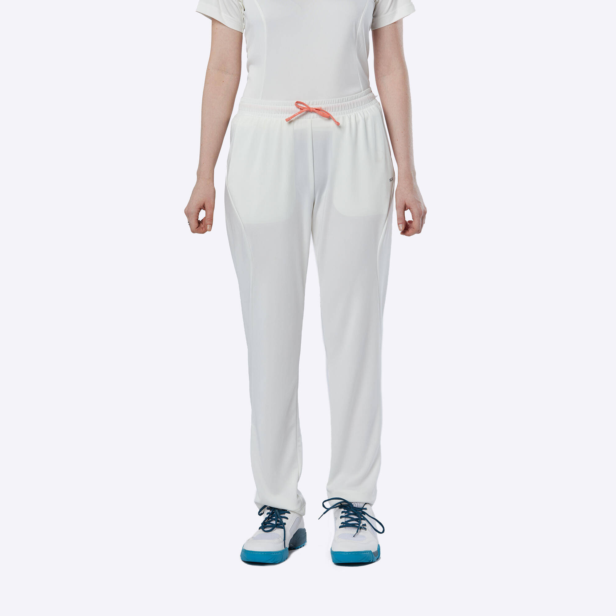 Women Cricket Trackpants Flexible & Lightweight WTS100 - White -  1