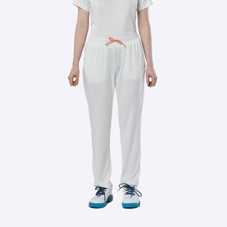 Women Cricket Trackpants Flexible & Lightweight WTS100 - White