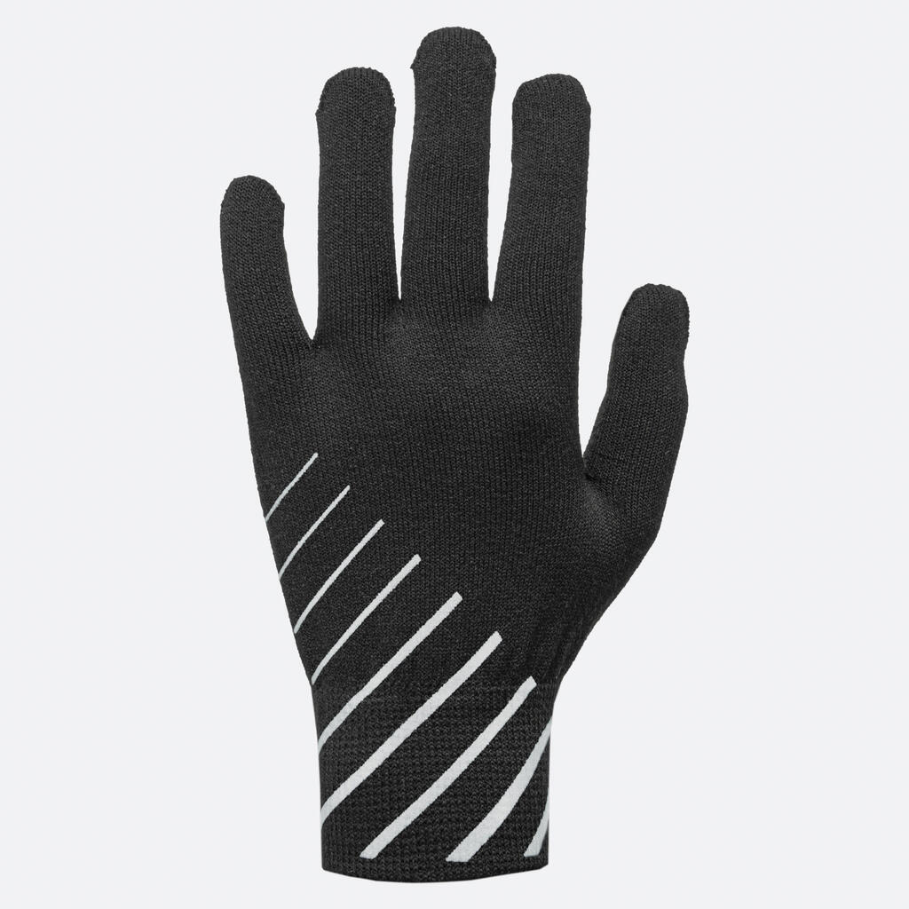 Detské bežecké rukavice Kiprun Warm čierne