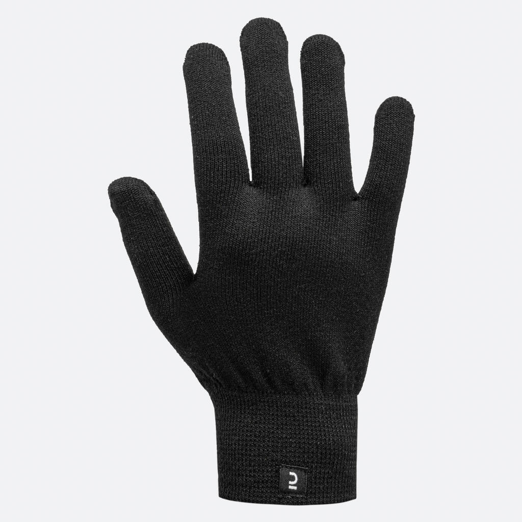 KIDS RUNNING GLOVES - KIPRUN WARM - BLACK