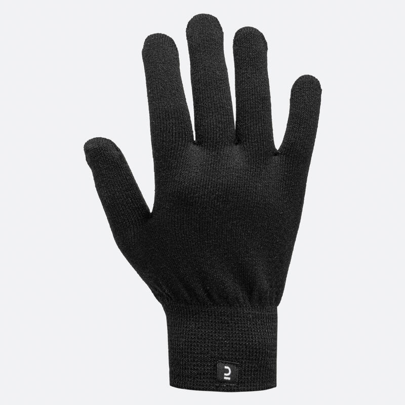 GUANTES DE RUNNING NIÑOS - KIPRUN WARM NEGROS 