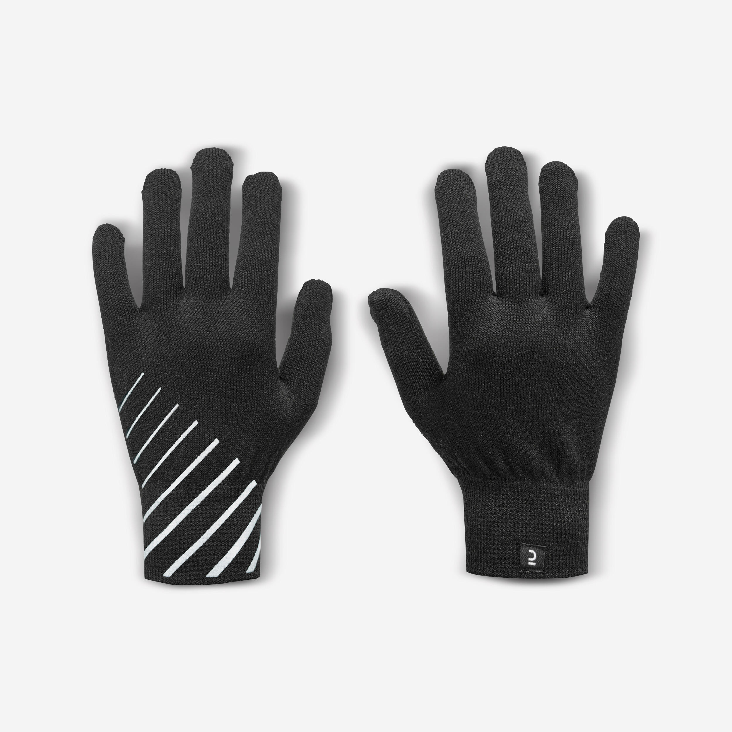 CHILDREN'S RUNNING GLOVES - KIPRUN WARM BLACK