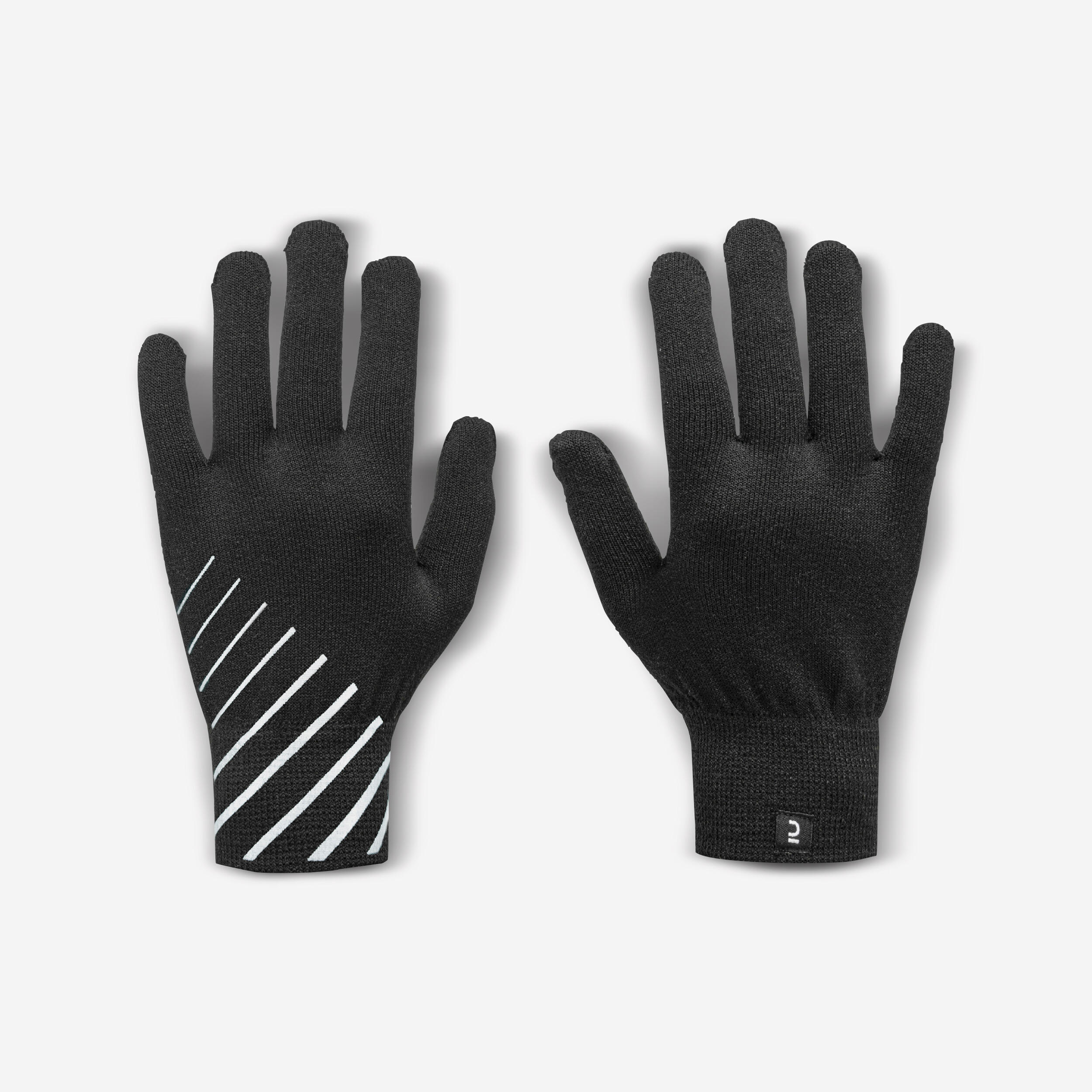 gants de running enfant - kiprun warm noir - kiprun