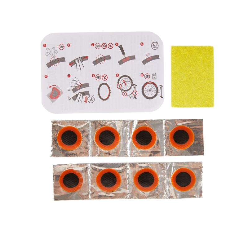Cuque Kit de patch de pneu de vélo Kit Patch de Réparation de Chambre à Air  de Vélo Patchs en Caoutchouc Sans Colle de Tube avec