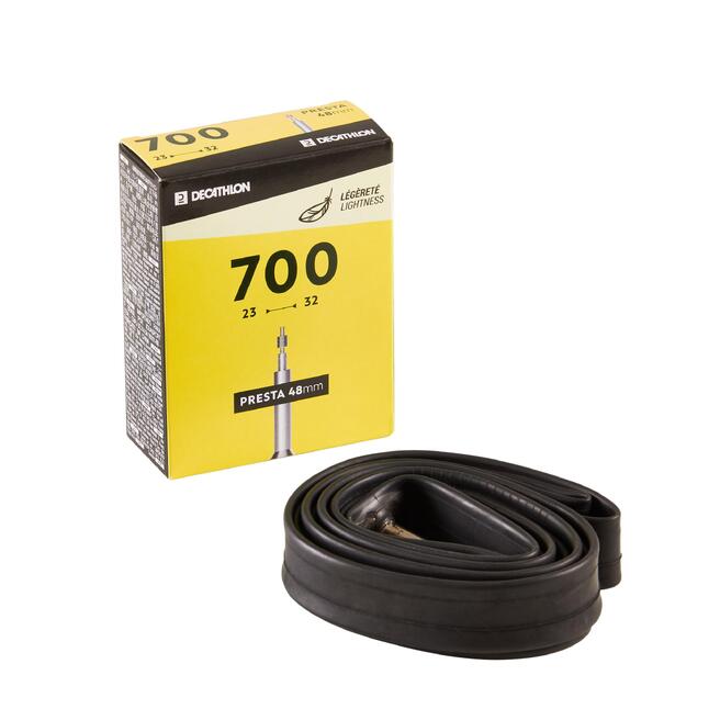 Road Inner Tube 700x2332 Presta 48 Light Decathlon