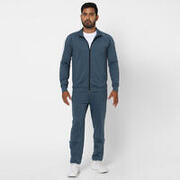Men's Gym Tracksuit Breathable Slim-Fit Zipped Fitness - Grey