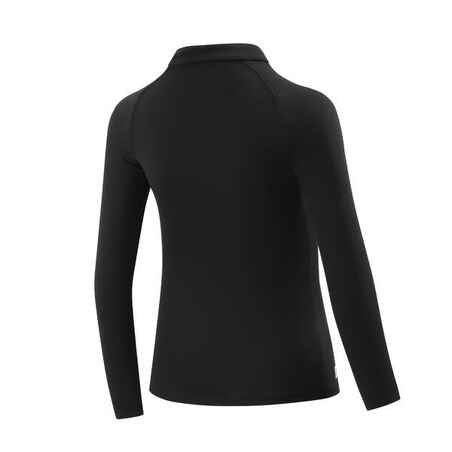 Kids' Long-Sleeved Thermal Football Base Layer Top Keepcomfort 100 - Black