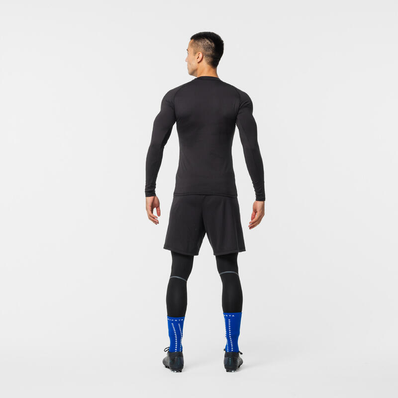 Thermoshirt met lange mouwen voor voetbal volwassenen Keepcomfort 100 zwart