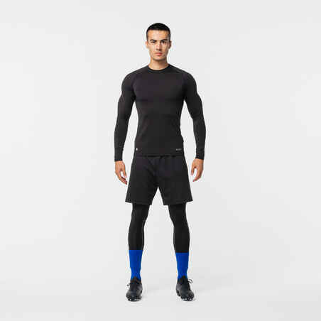 Adult Long-Sleeved Thermal Football Base Layer Top Keepcomfort 100 - Black