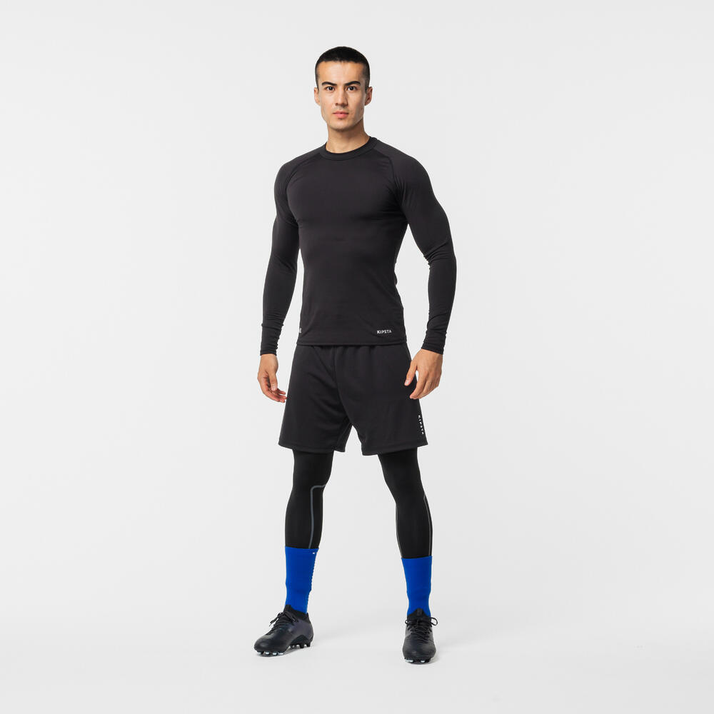 Kids Football Long-Sleeve Compression Base Layer Tight Keepcomfort 100 Black