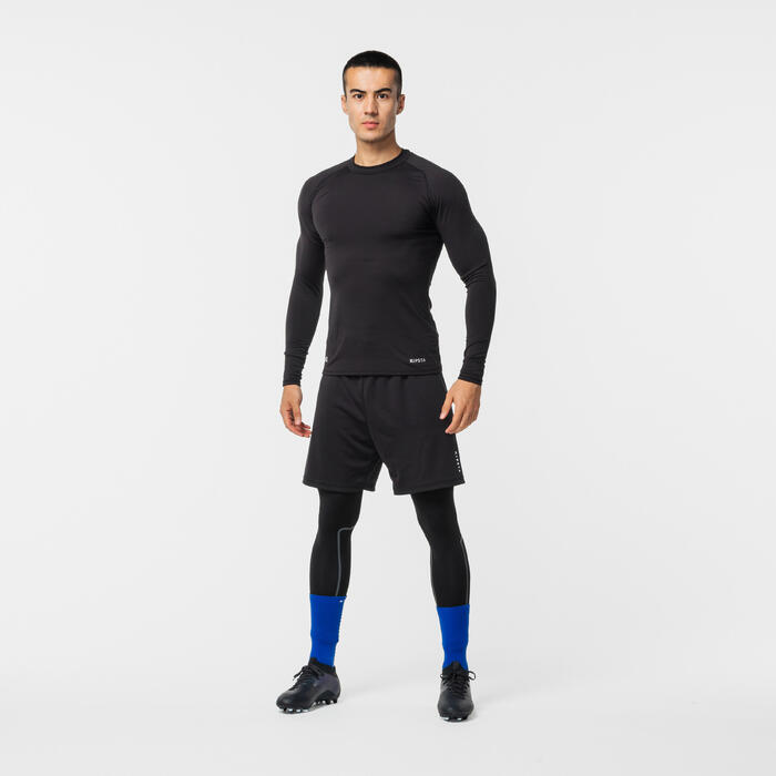 Football Long Sleeve Base Layer Top Black