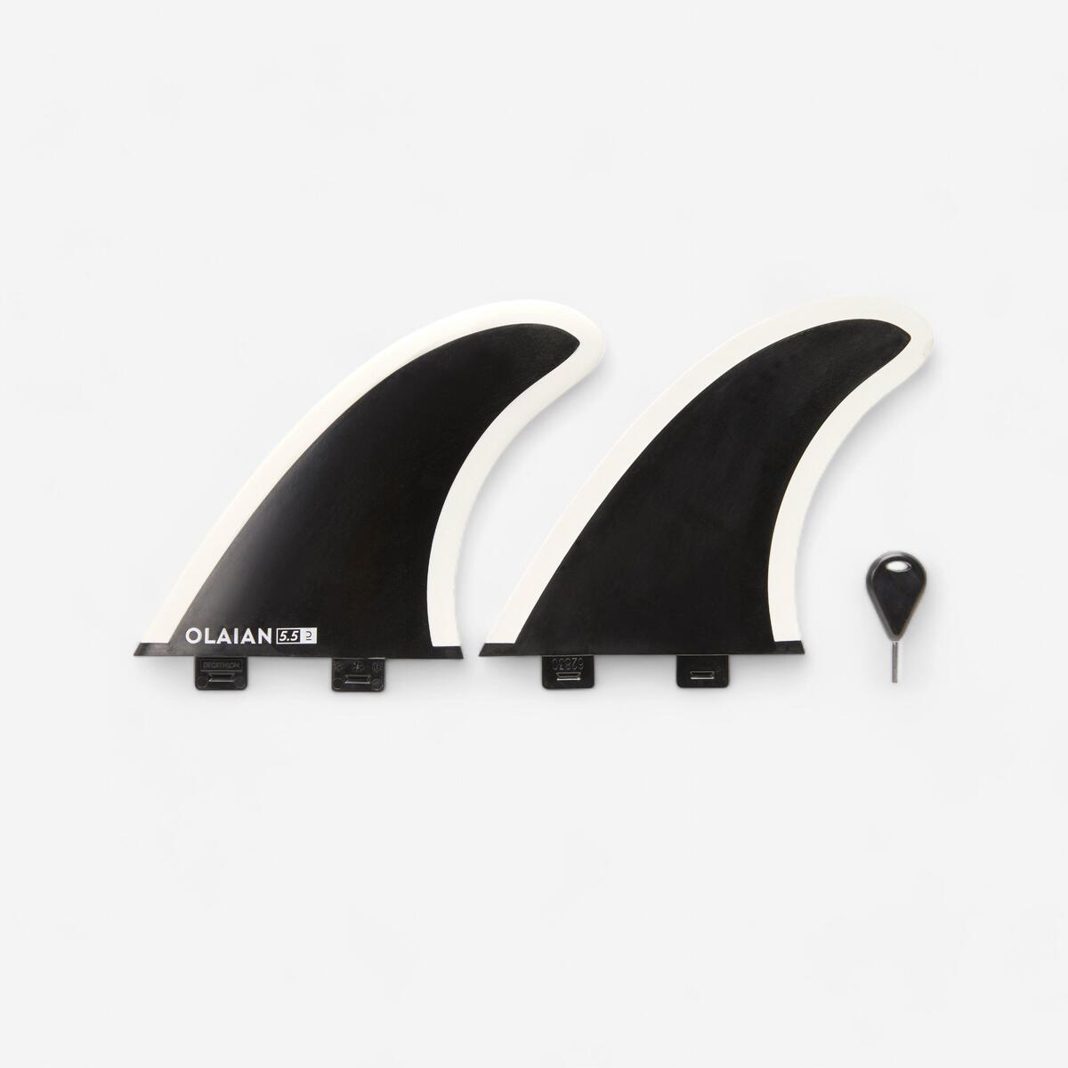 2 ailerons 5"5 à bords souples pour twin Fish .