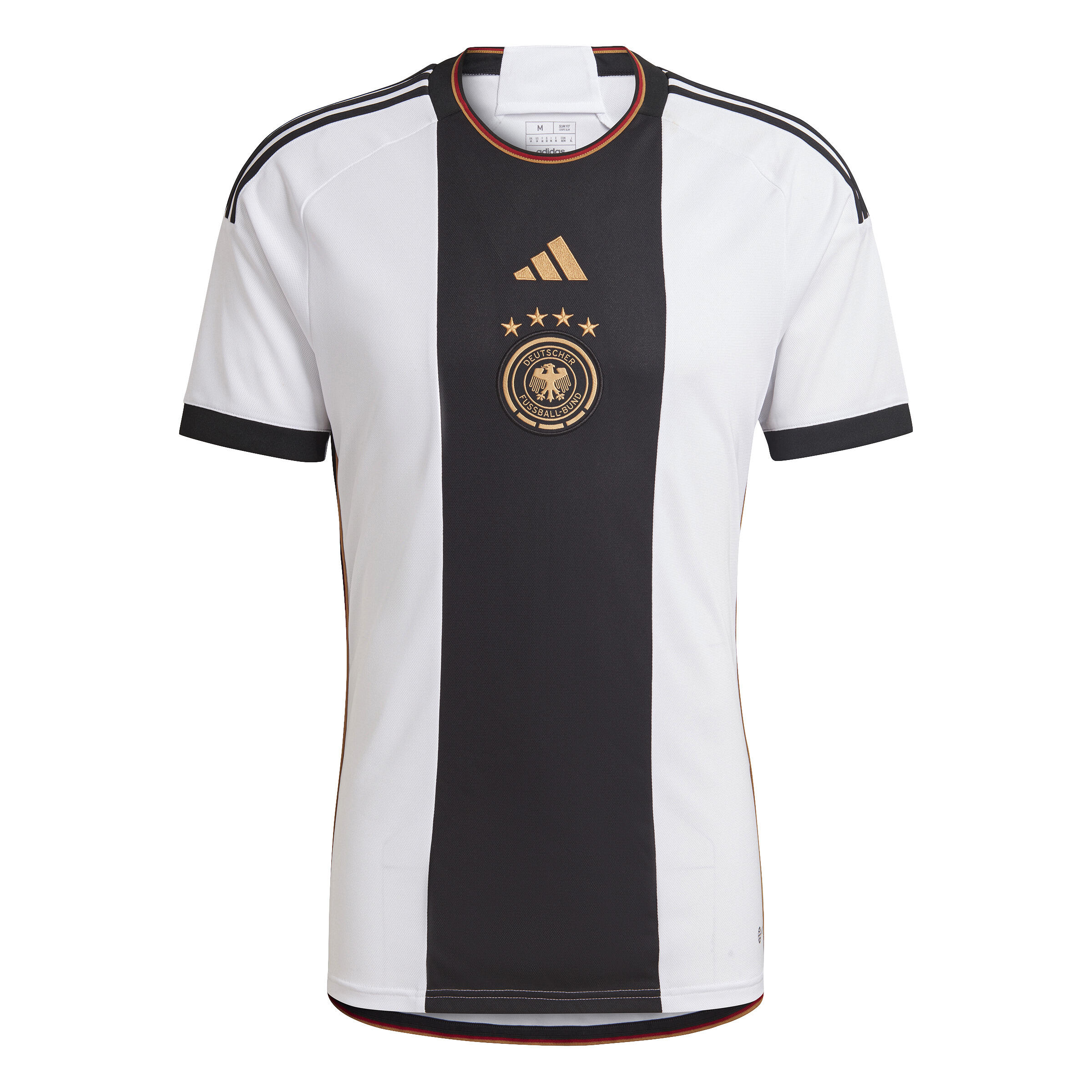 Tricou Fotbal Teren propriu Replică Germania 22 Alb-Negru Adulţi ADIDAS imagine 2022