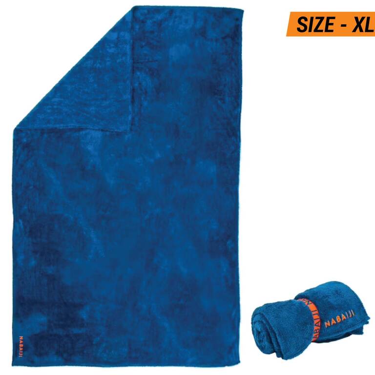 Swimming Microfiber Towel Soft  Size XL 110 x 175 cm Dark Blue