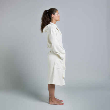 WOMEN'S BATHROBE WATER POLO THICK COTTON GREY