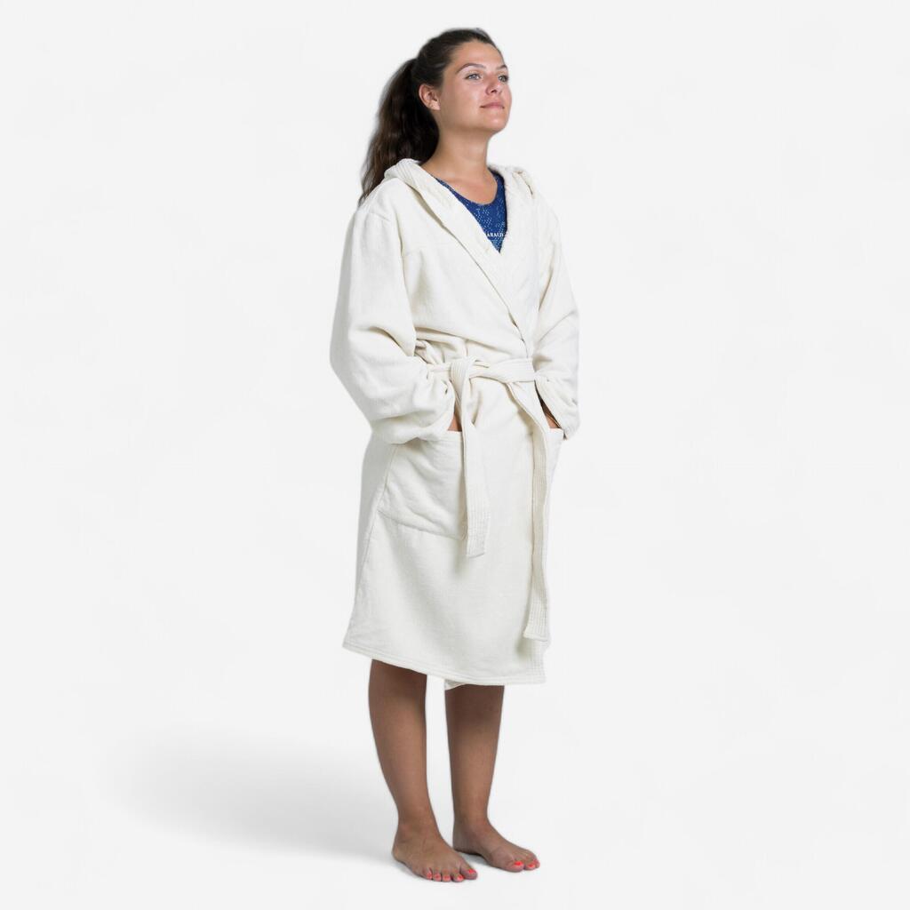 WOMEN'S BATHROBE WATER POLO THICK COTTON GREY