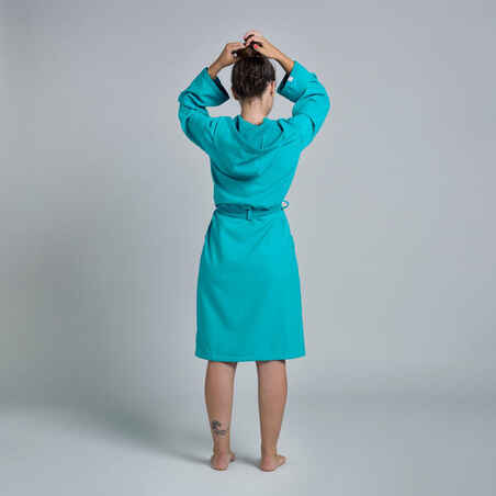 WOMEN'S COMPACT POOL BATHROBE BLUE LUXURY