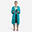 Albornoz Mujer microfibra/algodón compacto con capucha azul