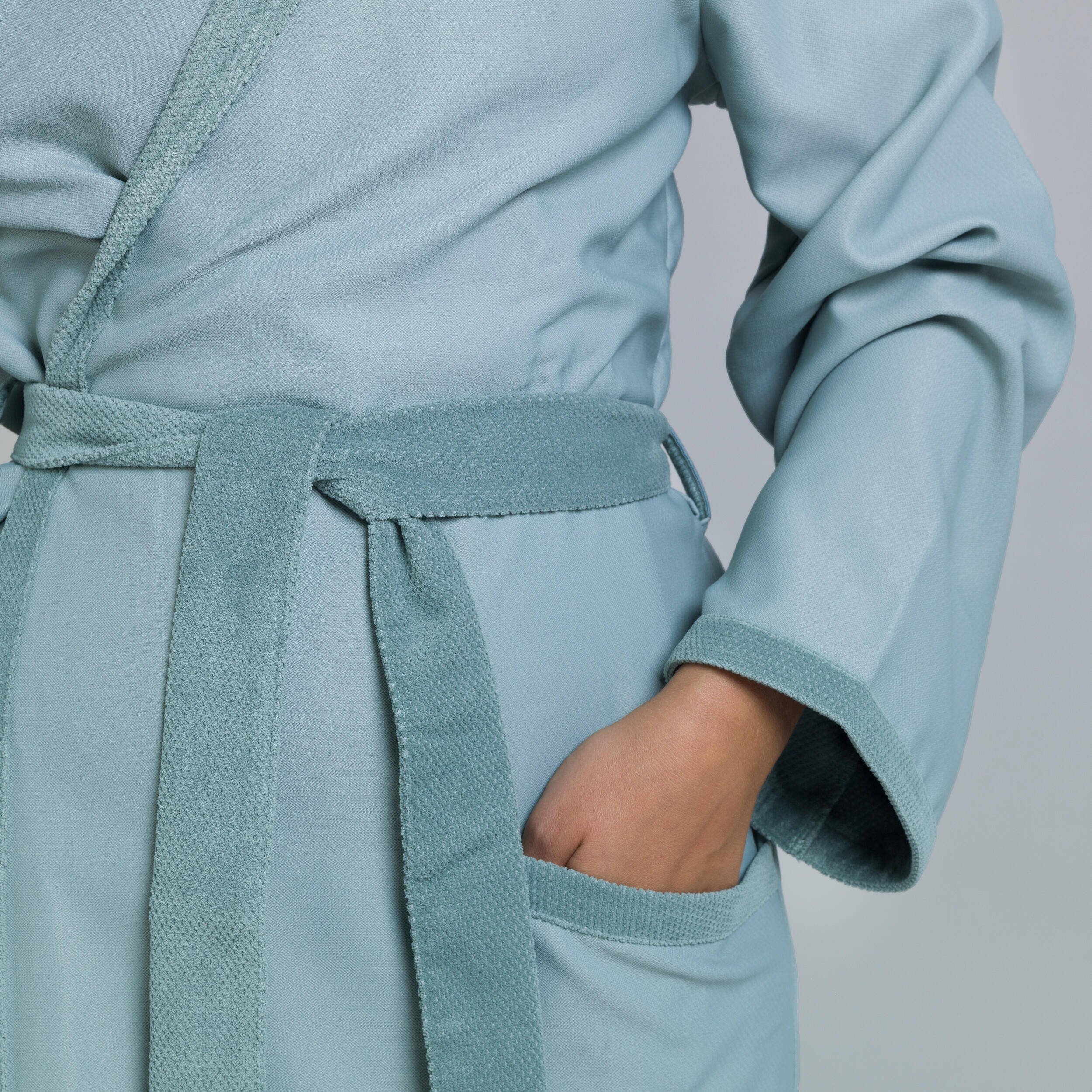 Women Bathrobe - LIGHT KHAKI -  3