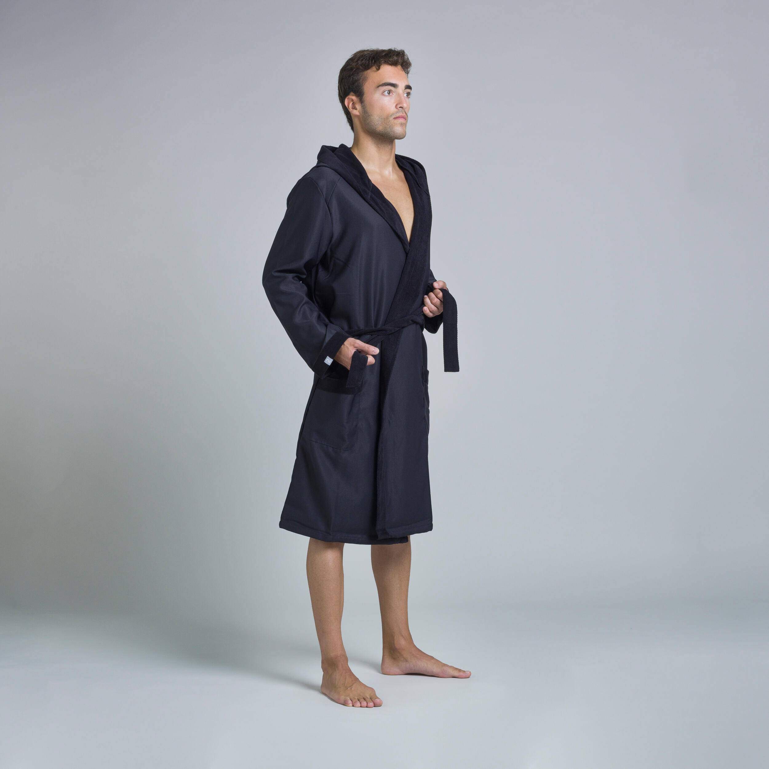 Men's Bathrobe Soft & Comfortable Black -  2