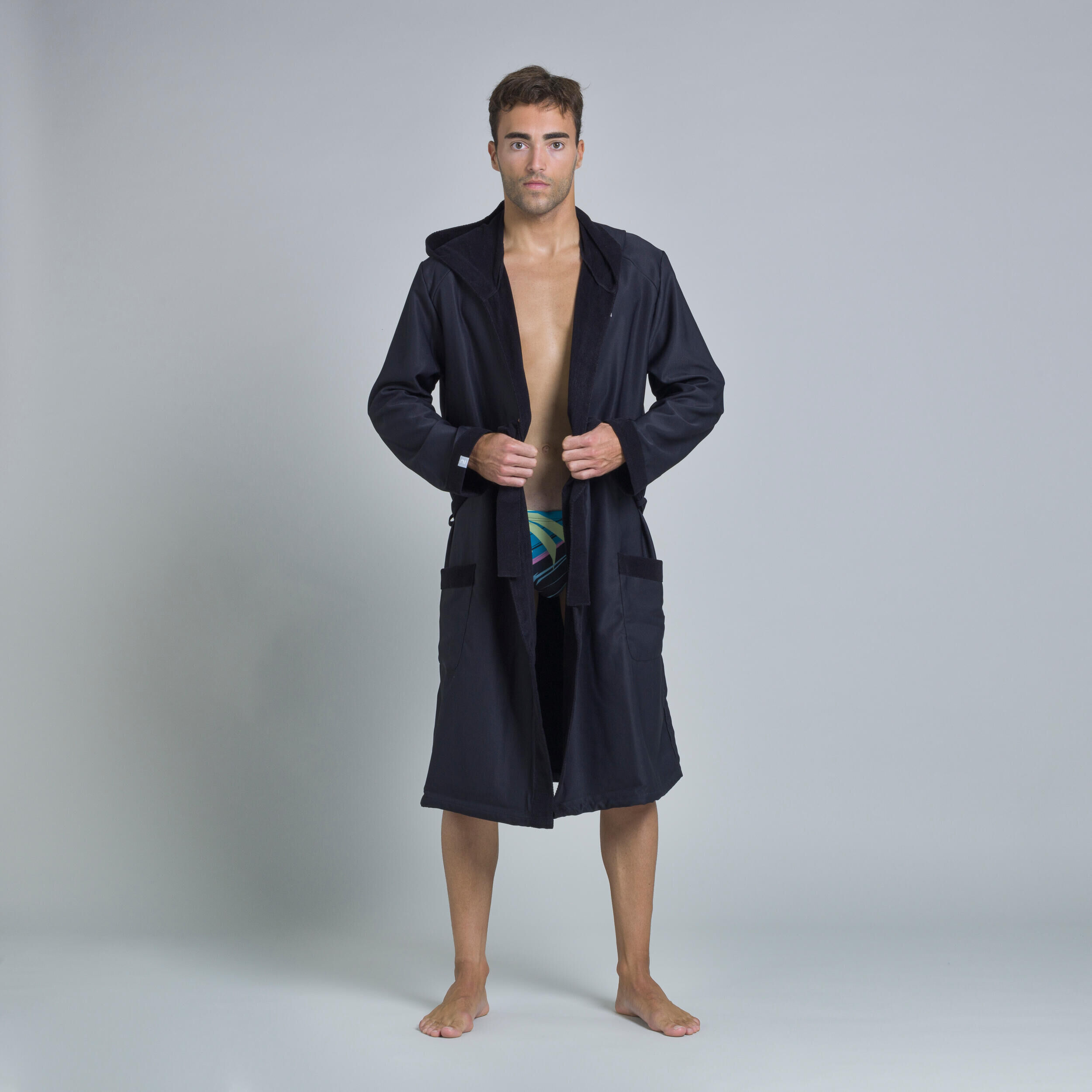 NABAIJI MEN'S COMPACT POOL BATHROBE BLACK