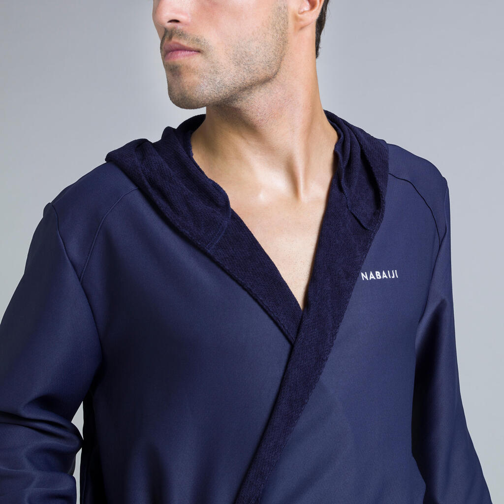 Men's Compact Bathrobe and Towel Set - Dark Blue